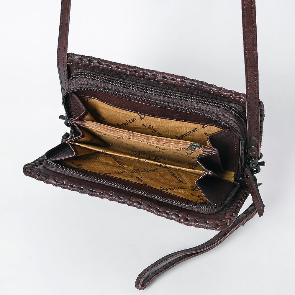 American Darling ADBG485CRAZY Organiser Genuine Leather Women Bag Western Handbag Purse