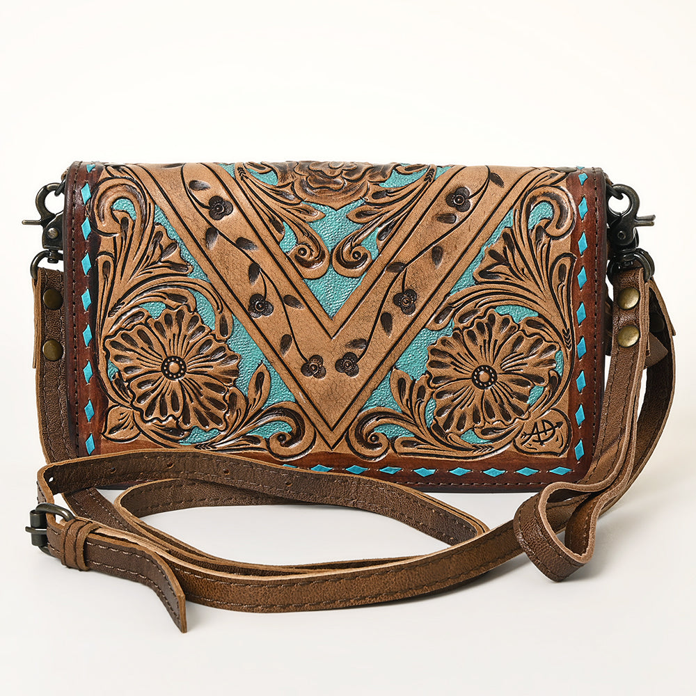 American Darling ORGANISER Upcycled Wool Genuine Leather women bag western handbag purse