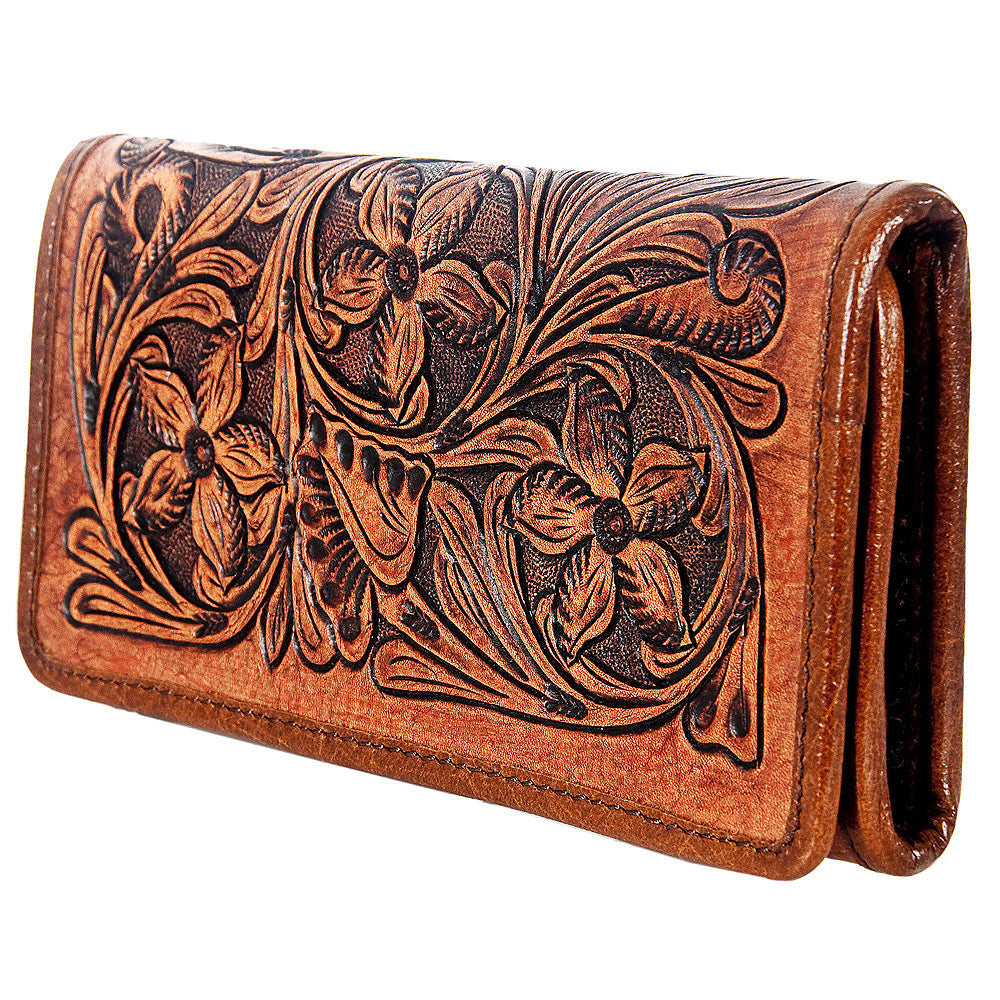 American Darling ADBG486A Wallet Hand Tooled Genuine Leather Women Bag Western Handbag Purse