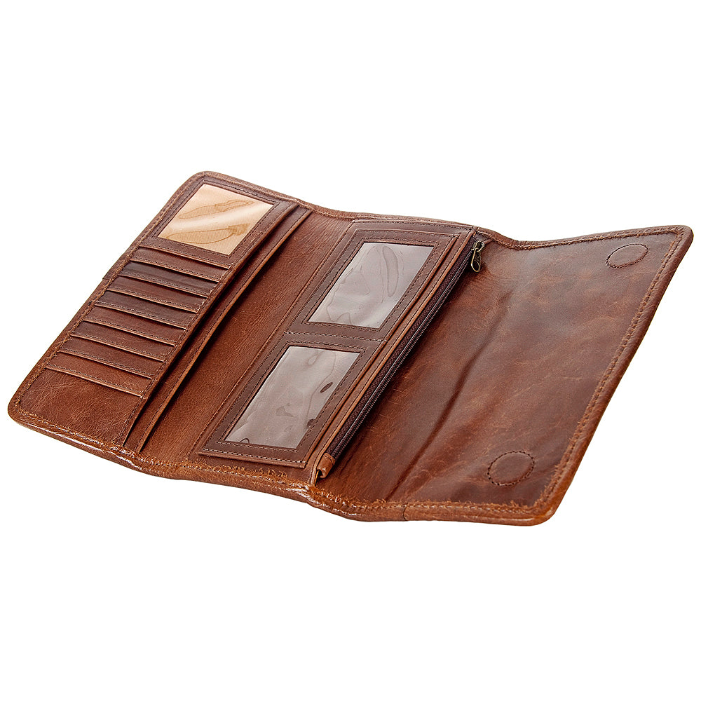 American Darling ADBG486A Wallet Hand Tooled Genuine Leather Women Bag Western Handbag Purse