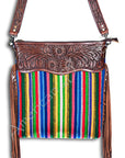 American Darling ADBGZ109R Signature Crossbody Hand Tooled Saddle Blanket Genuine Leather Women Bag Western Handbag Purse