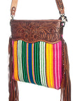 American Darling ADBGZ110R Signature Crossbody Hand Tooled Saddle Blanket Genuine Leather Women Bag Western Handbag Purse