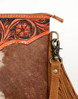American Darling Small Crossbody Hand Tooled Hair On Genuine Leather Women Bag Western Handbag Purse