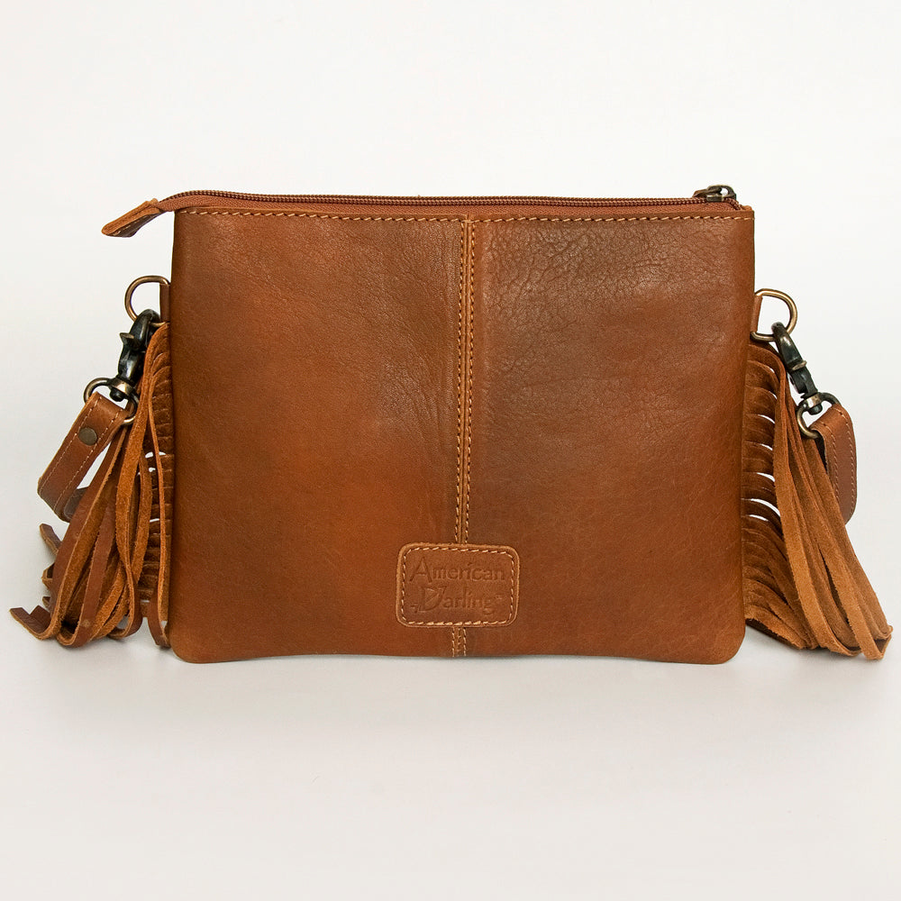 American Darling Small Crossbody Hand Tooled Hair On Genuine Leather Women Bag Western Handbag Purse