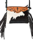 American Darling Small Crossbody Hand Tooled Hair On Genuine Leather Women Bag Western Handbag Purse