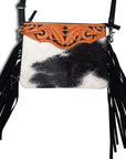 American Darling Small Crossbody Hand Tooled Hair On Genuine Leather Women Bag Western Handbag Purse