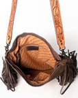 American Darling Cross Body Hand Tooled Hair On Genuine Leather Women Bag Western Handbag Purse