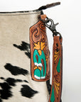American Darling ADBGZ132BKW Large Crossbody Hair On Genuine Leather Women Bag Western Handbag Purse