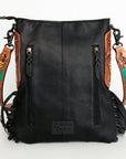 American Darling ADBGZ132BKW Large Crossbody Hair On Genuine Leather Women Bag Western Handbag Purse