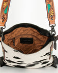 American Darling ADBGZ132BKW Large Crossbody Hair On Genuine Leather Women Bag Western Handbag Purse