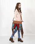 American Darling ADBGZ139G Signature Crossbody Hand Tooled Saddle Blanket Genuine Leather Women Bag Western Handbag Purse