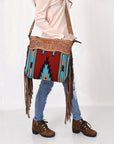 American Darling ADBGZ139G Signature Crossbody Hand Tooled Saddle Blanket Genuine Leather Women Bag Western Handbag Purse