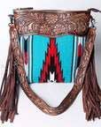 American Darling ADBGZ140G Signature Crossbody Hand Tooled Saddle Blanket Genuine Leather Women Bag Western Handbag Purse