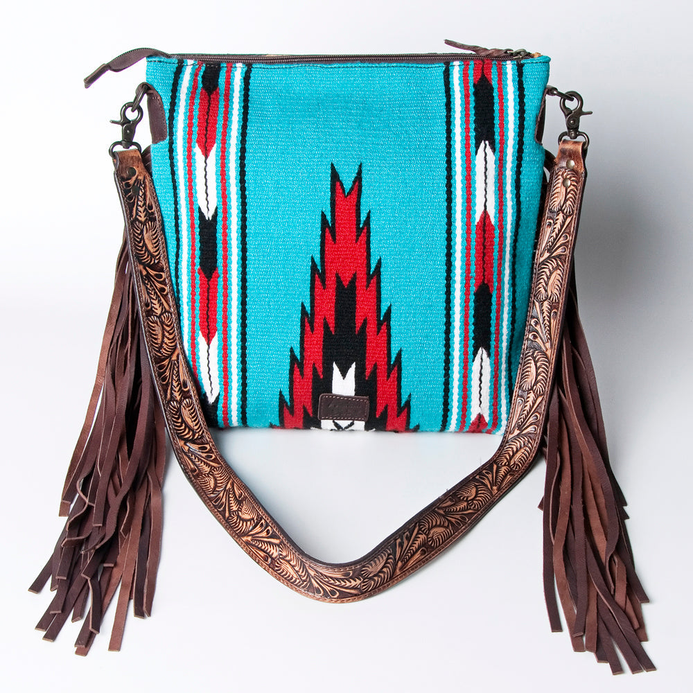 American Darling ADBGZ140G Signature Crossbody Hand Tooled Saddle Blanket Genuine Leather Women Bag Western Handbag Purse