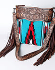 American Darling ADBGZ140G Signature Crossbody Hand Tooled Saddle Blanket Genuine Leather Women Bag Western Handbag Purse