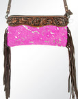 American Darling Small Crossbody Hand Tooled Hair On Genuine Leather Women Bag Western Handbag Purse