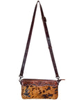American Darling Small Crossbody Hand Tooled Hair On Genuine Leather Women Bag Western Handbag Purse