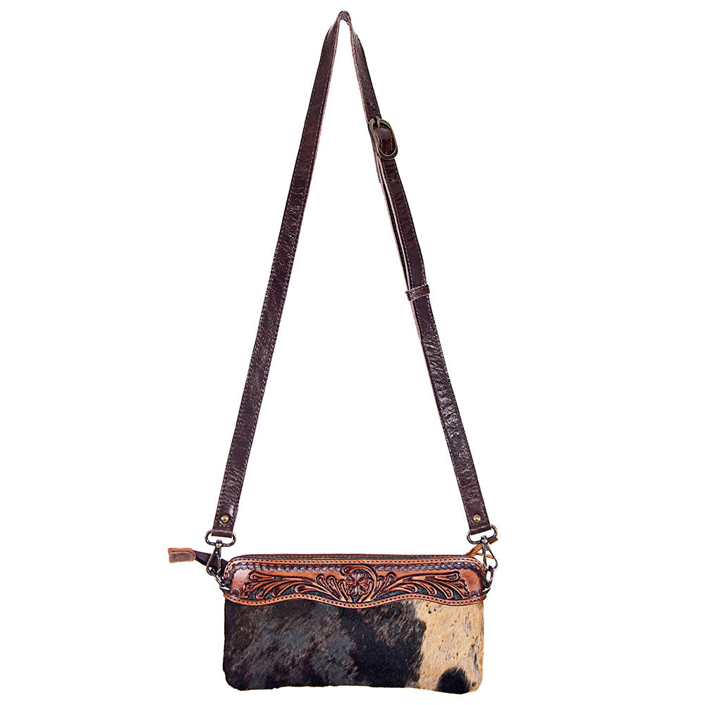 American Darling Small Crossbody Hand Tooled Hair On Genuine Leather Women Bag Western Handbag Purse