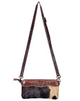 American Darling Small Crossbody Hand Tooled Hair On Genuine Leather Women Bag Western Handbag Purse