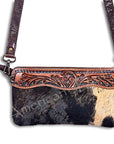American Darling Small Crossbody Hand Tooled Hair On Genuine Leather Women Bag Western Handbag Purse