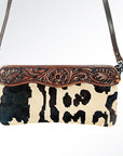 American Darling Small Crossbody Hand Tooled Hair On Genuine Leather Women Bag Western Handbag Purse