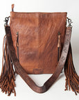 American Darling Messenger Hand Tooled Hair On Genuine Leather Women Bag Western Handbag Purse