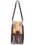American Darling ADBGS192BRAC2 Messenger Hair On Genuine Leather Women Bag Western Handbag Purse