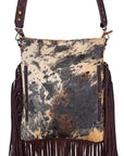 American Darling ADBGS192BRAC2 Messenger Hair On Genuine Leather Women Bag Western Handbag Purse