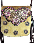 American Darling ADBG5007 Messenger Hand Tooled Genuine Leather Women Bag Western Handbag Purse