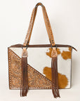 American Darling Hand Tooled Hair On Genuine Leather Women Bag Western Handbag Purse