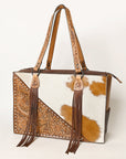 American Darling Hand Tooled Hair On Genuine Leather Women Bag Western Handbag Purse