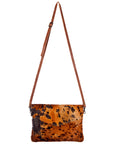 American Darling ADBGS178BRAC1 Envelope Hair On Genuine Leather Women Bag Western Handbag Purse