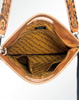 American Darling Clutch Hand Tooled Saddle Blanket Fabric Genuine Leather Western Women Bag Handbag Purse | Purses for Cute