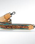 American Darling ADSTF103 Hand Tooled Genuine Leather Crossbody Handle Strap For Bags