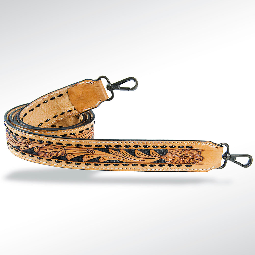 American Darling ADSTF110 Hand Tooled Genuine Leather Crossbody Handle Strap For Bags