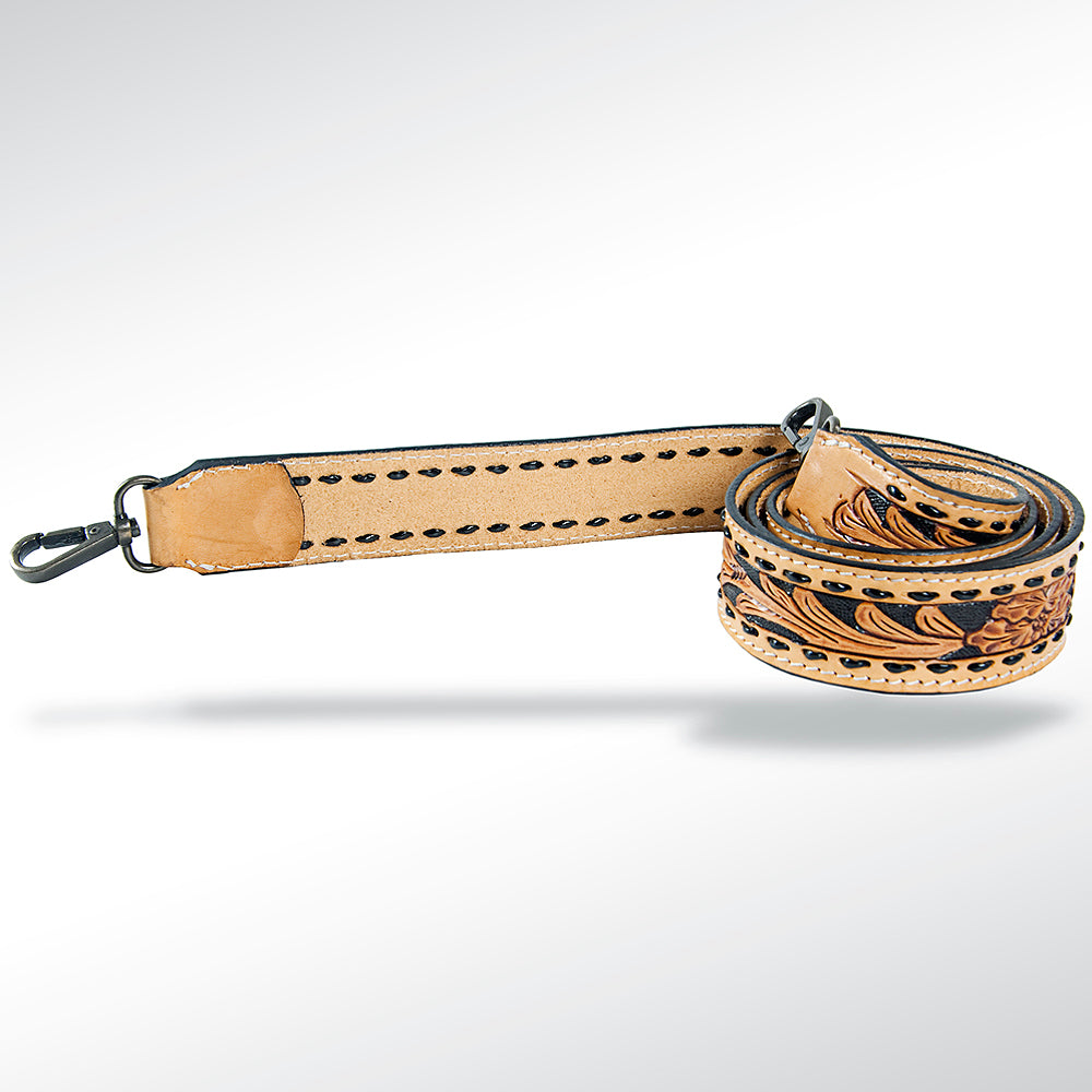 American Darling ADSTF110 Hand Tooled Genuine Leather Crossbody Handle Strap For Bags