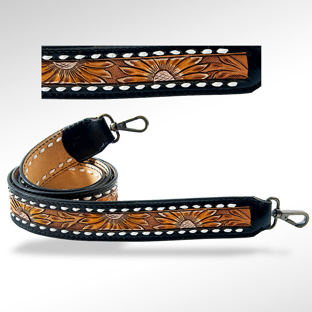 American Darling ADSTF111 Hand Tooled Genuine Leather Crossbody Handle Strap For Bags