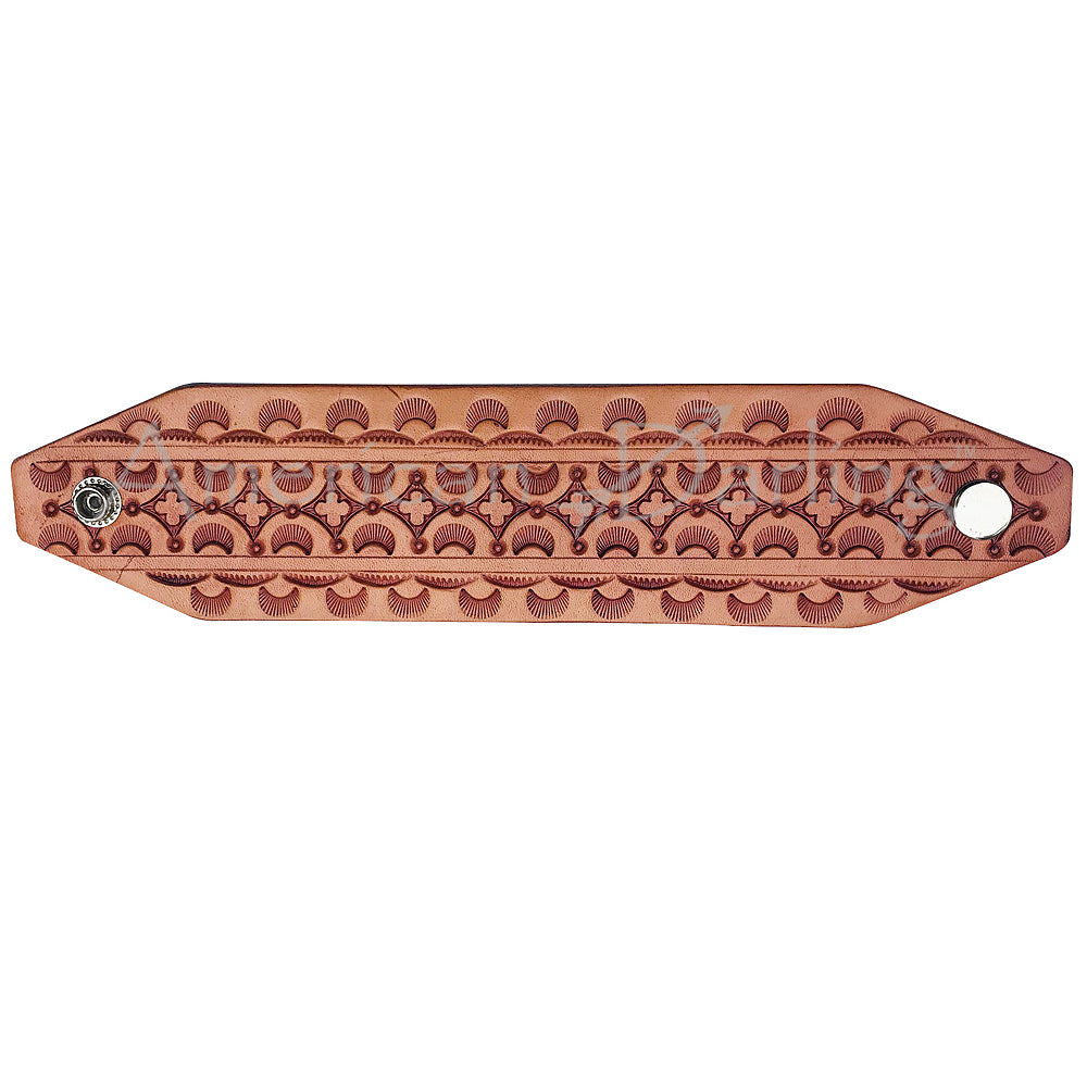 American Darling ADBRF106 Hand tooled carved Genuine Leather Bracelet women