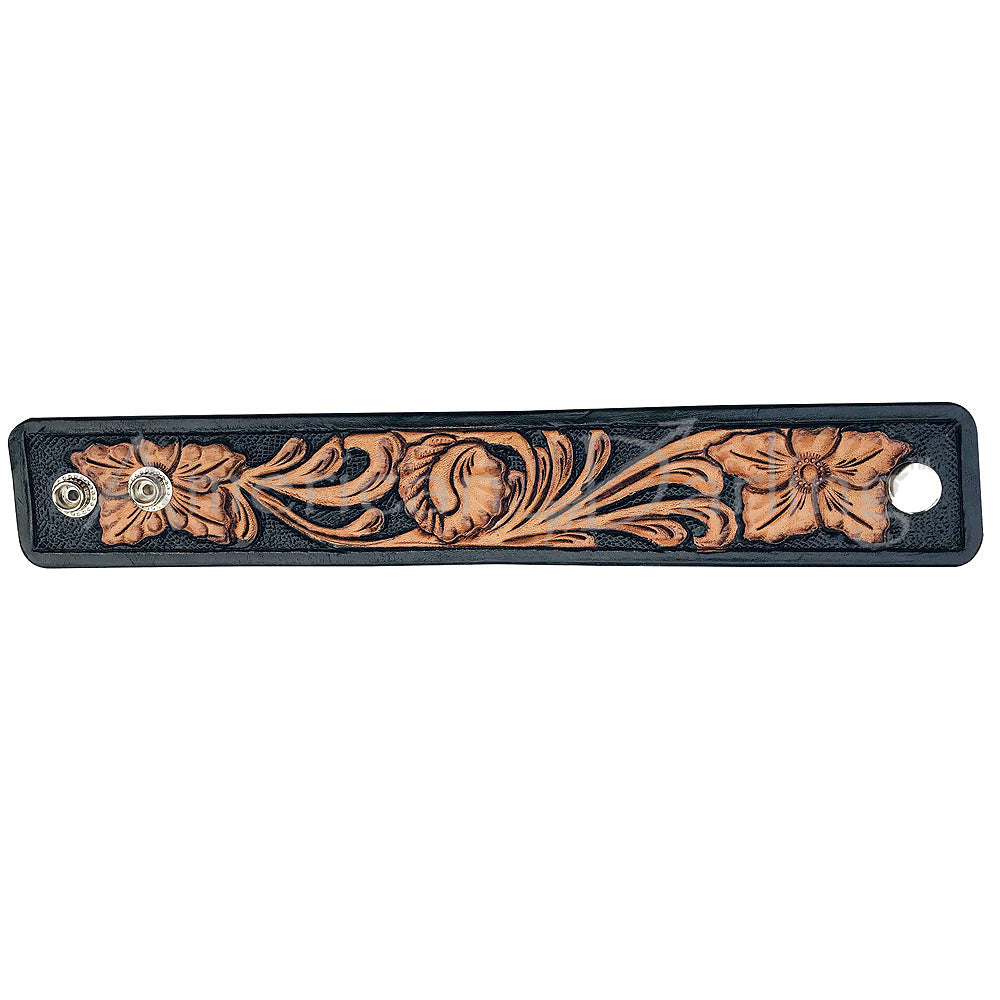 American Darling ADBRF114 Hand tooled carved Genuine Leather Bracelet women
