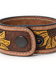 American Darling ADBRF121 Hand tooled carved Genuine Leather Bracelet women