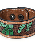 American Darling ADBRF121 Hand tooled carved Genuine Leather Bracelet women