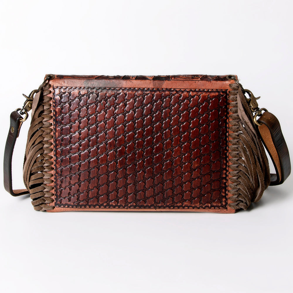 American Darling ADBG476ANTBR Envelope Hand Tooled Genuine Leather Women Bag Western Handbag Purse