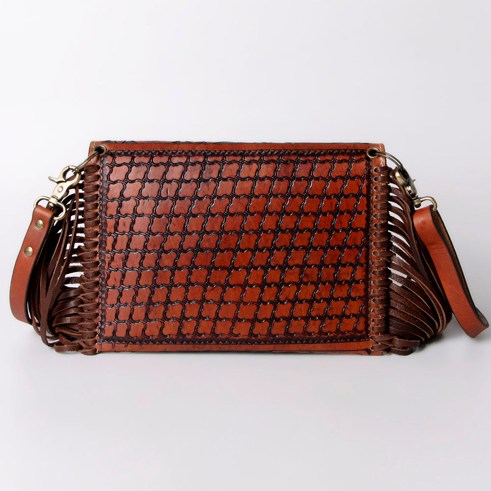 American Darling ADBG476ANTBR Envelope Hand Tooled Genuine Leather Women Bag Western Handbag Purse