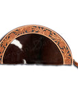 American Darling ADBG397BRWTAN Taco Hand Tooled Hair On Genuine Leather Women Bag Western Handbag Purse
