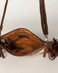 American Darling Small Crossbody Hand Tooled Hair On Genuine Leather Women Bag Western Handbag Purse