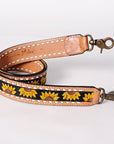 American Darling ADSTF101WHBU Hand Tooled Genuine Leather Crossbody Handle Strap For Bags