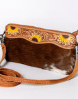 American Darling Small Crossbody Hand Tooled Hair On Genuine Leather Women Bag Western Handbag Purse