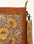 American Darling Messenger Hand Tooled Hair On Genuine Leather Women Bag Western Handbag Purse