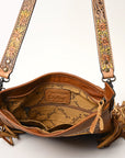 American Darling Messenger Hand Tooled Hair On Genuine Leather Women Bag Western Handbag Purse