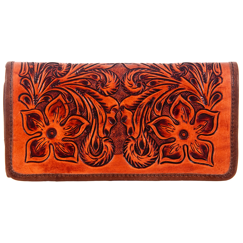 American Darling ADBG486A Wallet Hand Tooled Genuine Leather Women Bag Western Handbag Purse